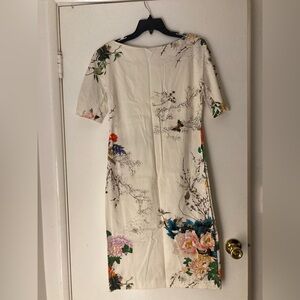 Zara Woman Boatneck Floral Pencil Dress